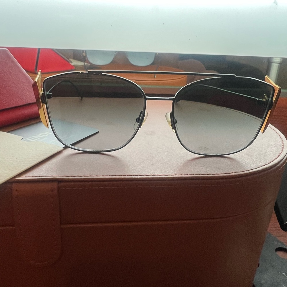 Fendi Black and Gold Women's Sunglasses